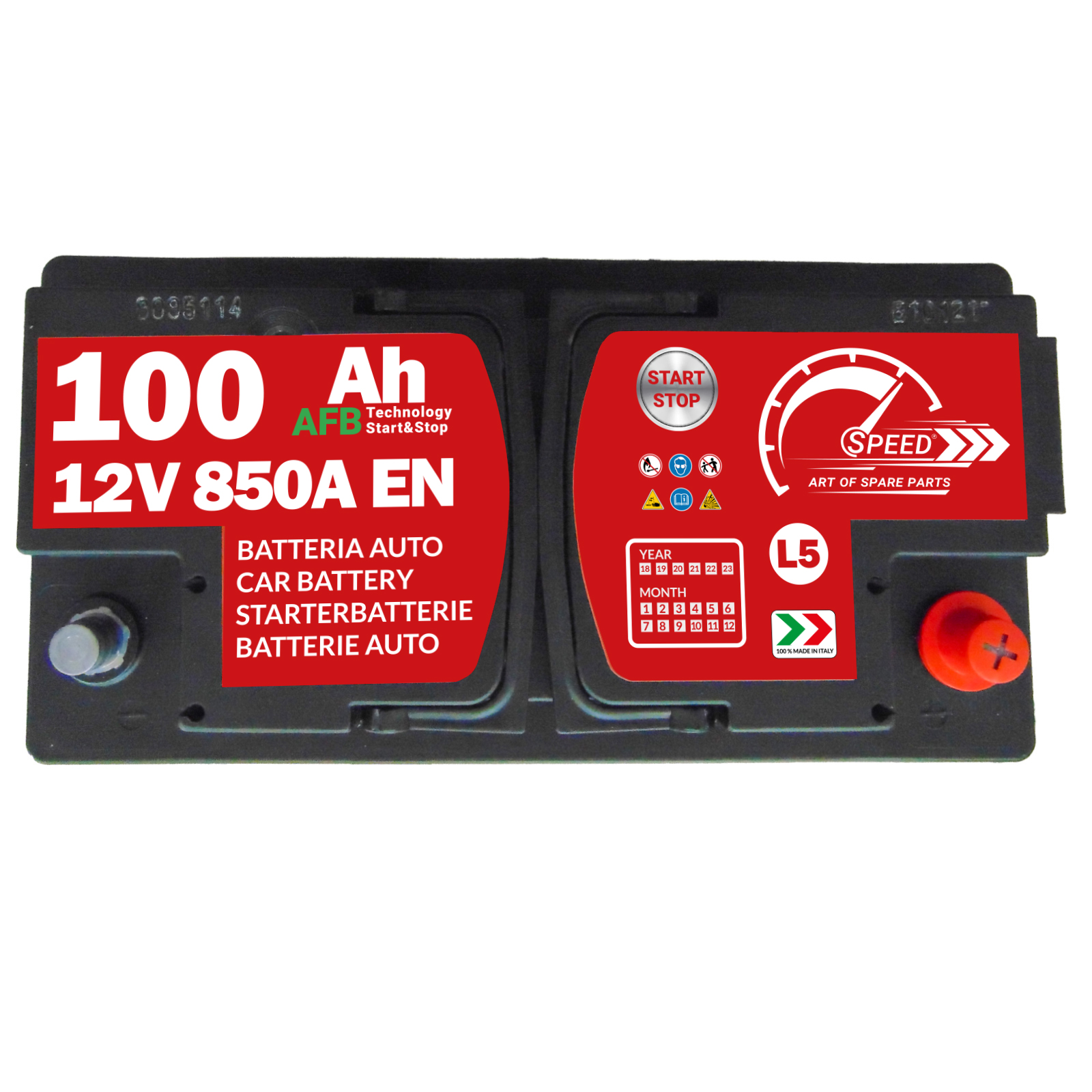 Batteria Auto Speed L Ah A V AFB Start Stop Ricambi Auto SMC